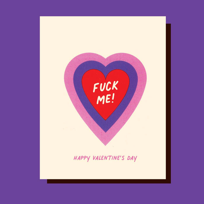 F Me Purple Heart Valentine Card