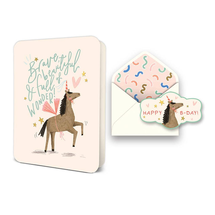 Brave and Beautiful Birthday Deluxe Greeting Card