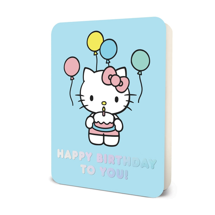 Hello Kitty Blue Happy Birthday Deluxe Greeting Card