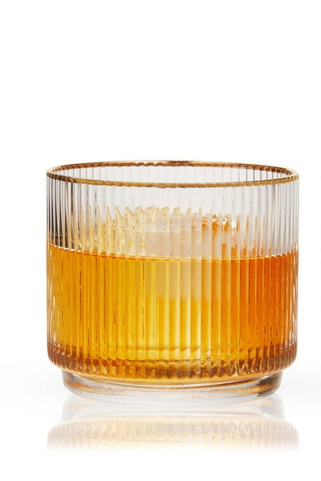 Meridian Crystal Gold Rimmed Lowball Tumbler