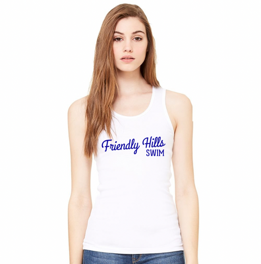 Friendly Hills Swim - Women's Baby Rib Tank Top in White - LOCAL FIXTURE