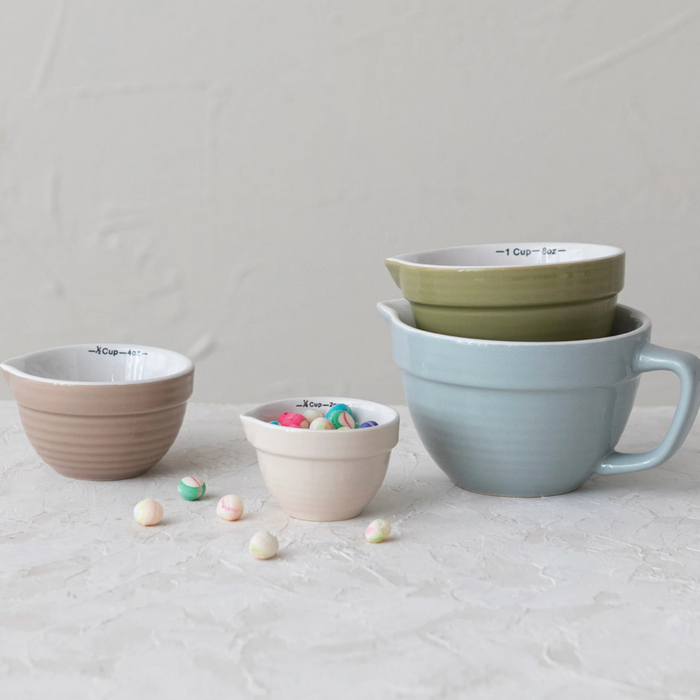 Stoneware Batter Bowl Measuring Cups