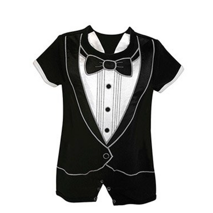 Short Romper - Tuxedo | 3-6 months