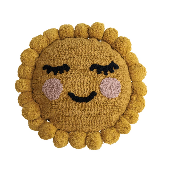 Round Cotton Tufted Sun Shaped Pillow