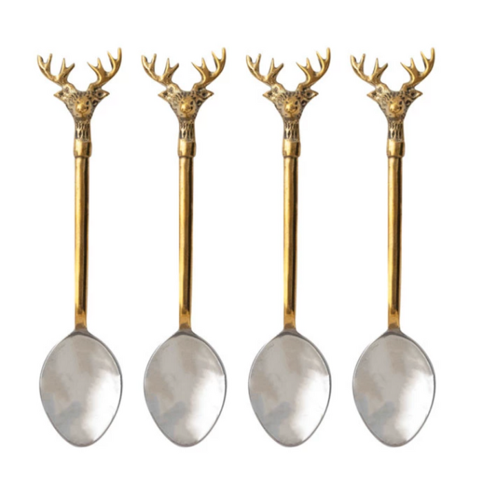 Stainless Steel and Brass Spoons | Reindeer