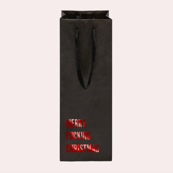 Merry Fucking Christmas Funny Wine Bag