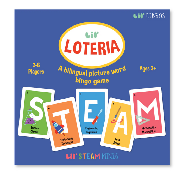 Lil' Lotería: My First Steam Words: A Bilingual Picture Word Bingo Game