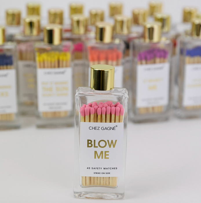 Blow Me Matches - Glass Bottle Matchsticks Pink