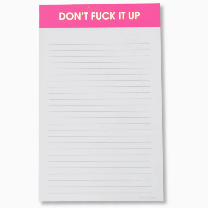 Don't Fuck It Up Notepad | Pink