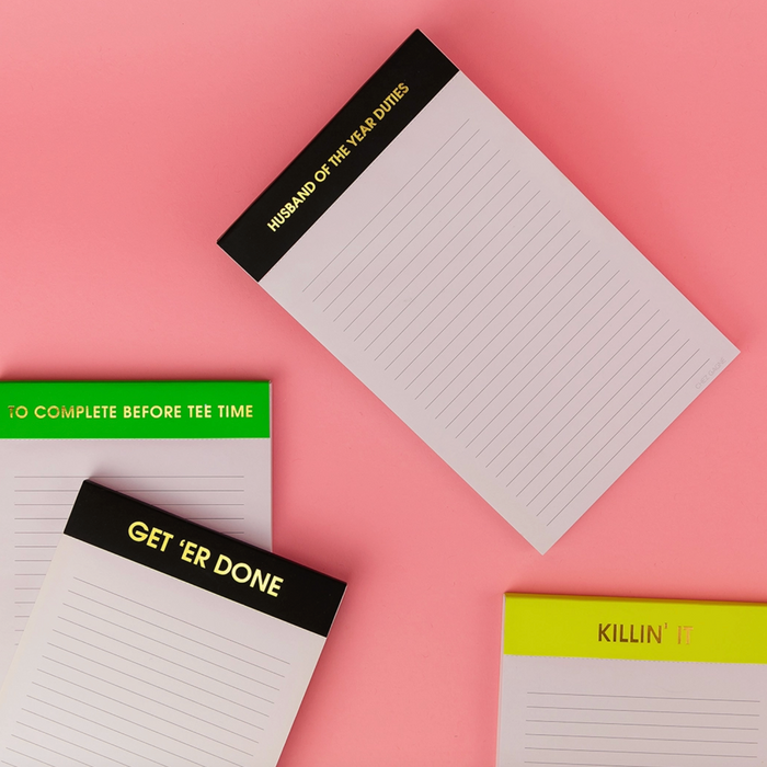 Husband of the Year Duties Lined Notepad | Black