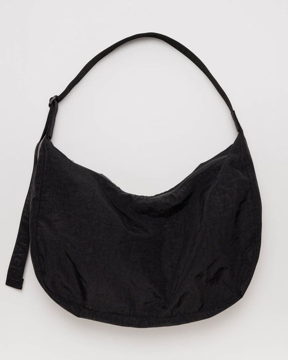 BAGGU HANDBAG BLACK Large Nylon Crescent Bag