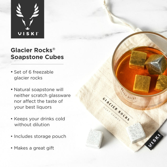 Glacier Rocks® Small Soapstone Whiskey Cubes | Set of 6 - LOCAL FIXTURE