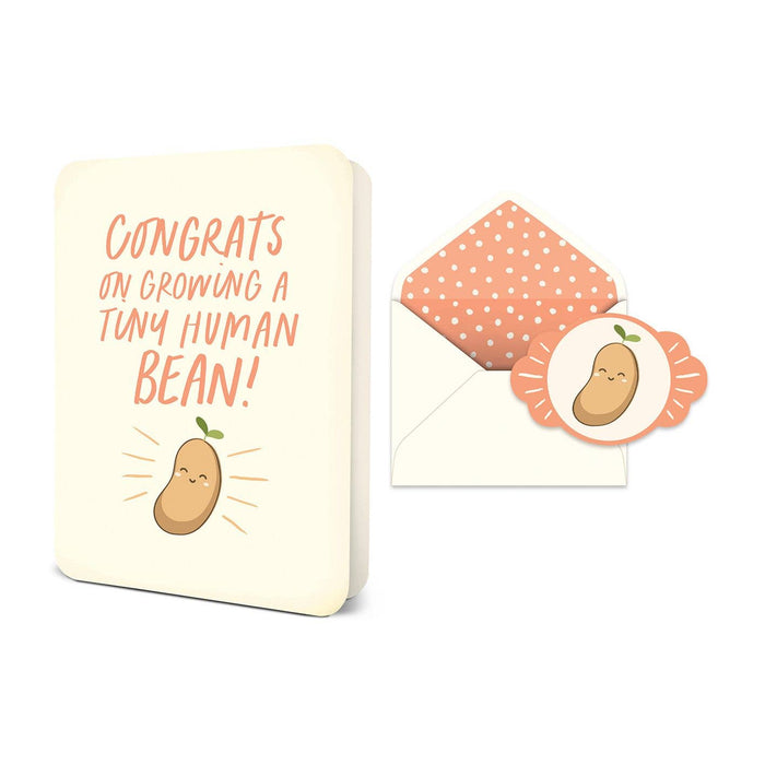 Tiny Human Bean Deluxe Greeting Card