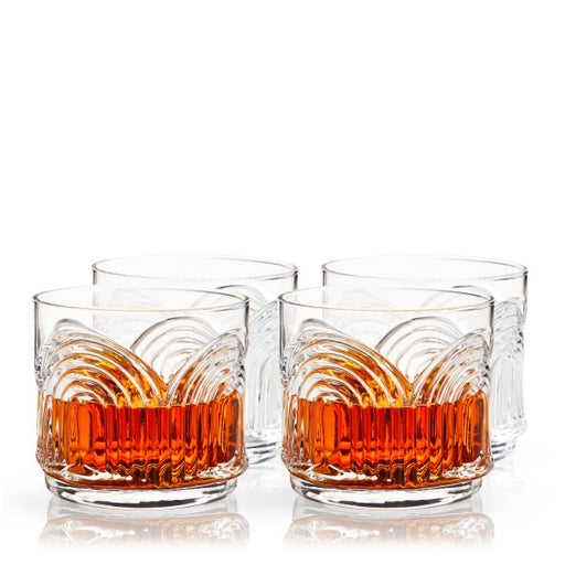 Deco Beau Crystal Lowball Tumblers | Set of 4 - LOCAL FIXTURE