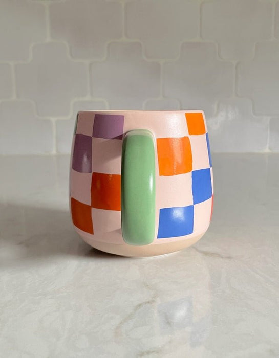 IDLEWILD CO. MUGS Rainbow Checks Ceramic Mug