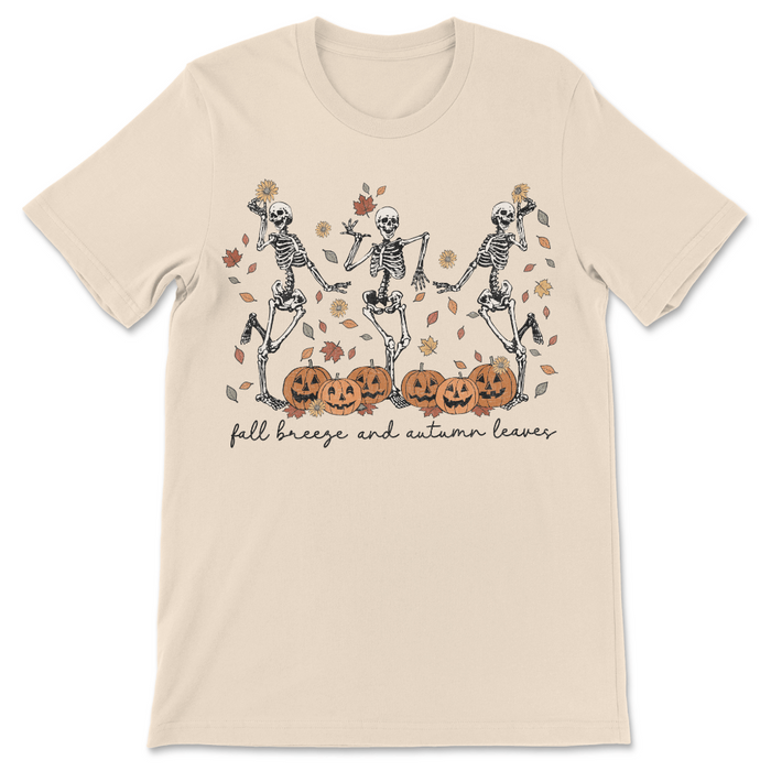 JOYSMITH SHIRTS Fall Breeze and Autumn leaves -Dancing Skeleton Shirt