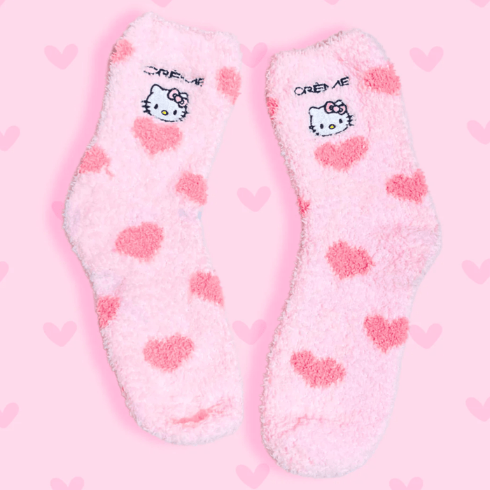 LF ACCESSORIES SOCKS Pink The Crème Shop Hello Kitty Cozy Socks