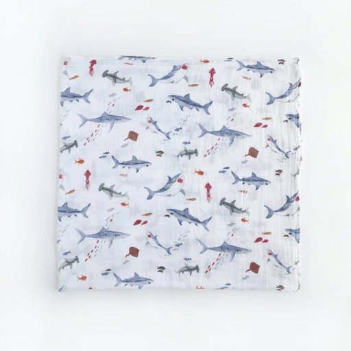 LITTLE UNICORN SWADDLE Little Unicorn Cotton Muslin Swaddle - Shark