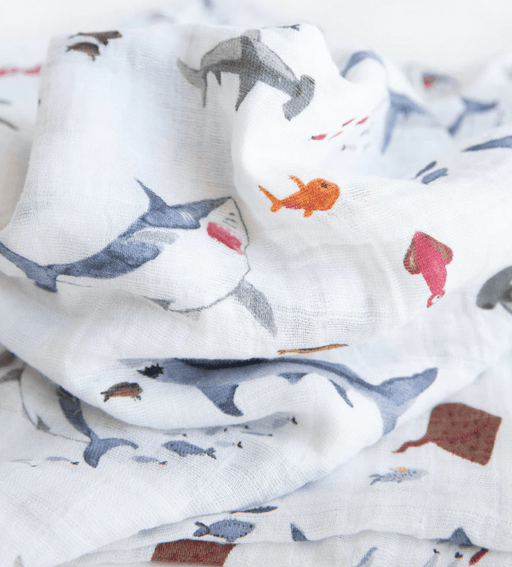 LITTLE UNICORN SWADDLE Little Unicorn Cotton Muslin Swaddle - Shark