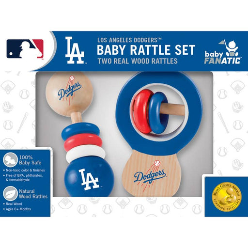 MASTERPIECES PUZZLES BABY ACCESSORIES Los Angeles Dodgers Wood Rattle