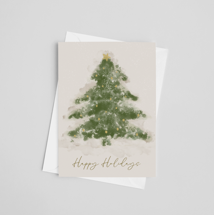 Happy Holiday Christmas Tree Greeting Card