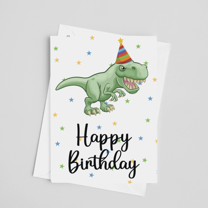 Happy Birthday Tyrannosaurus Greeting Card