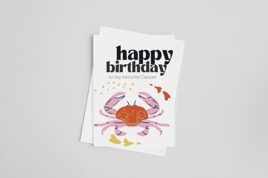 Happy Birthday Cancer Zodiac Greeting Card