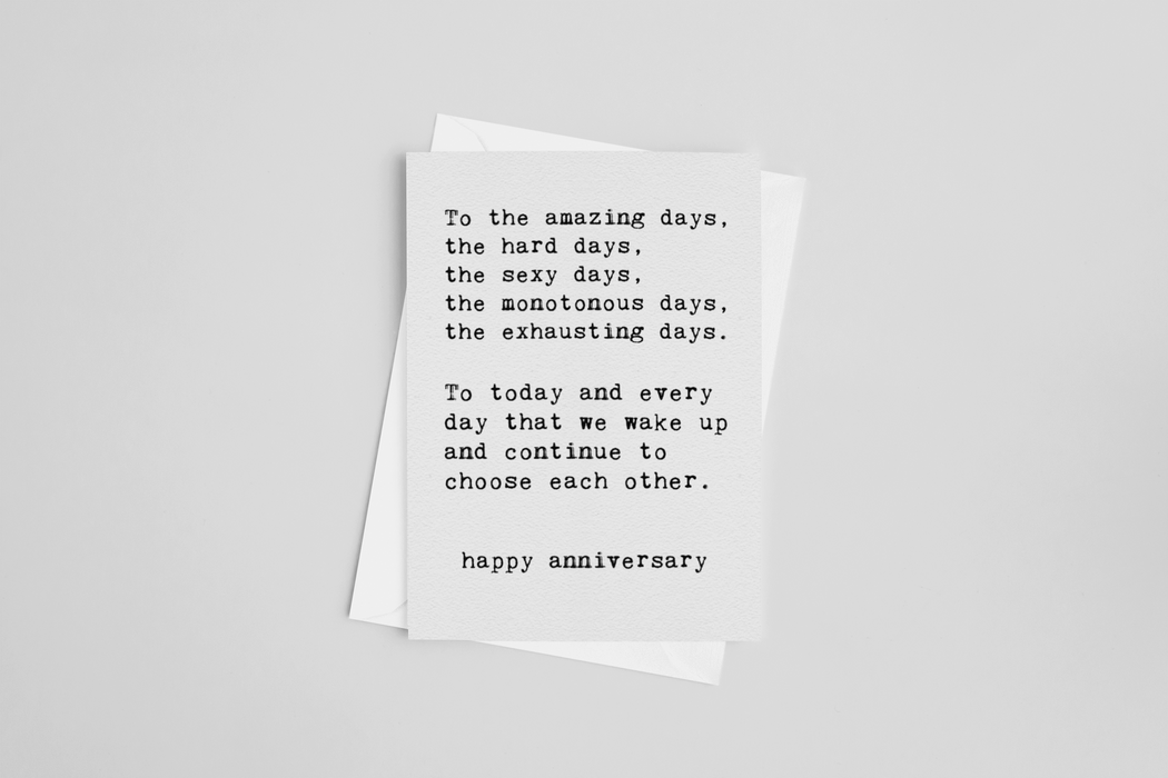 To The Amazing Days Anniversary Card Greeting Card