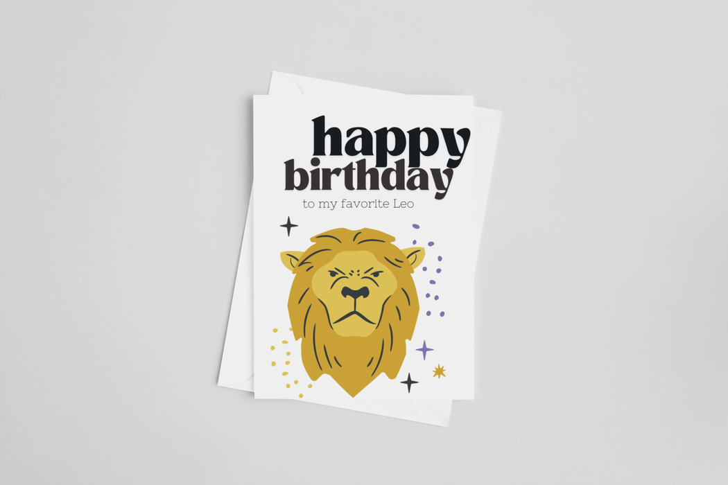 Happy Birthday Leo Zodiac Greeting Card