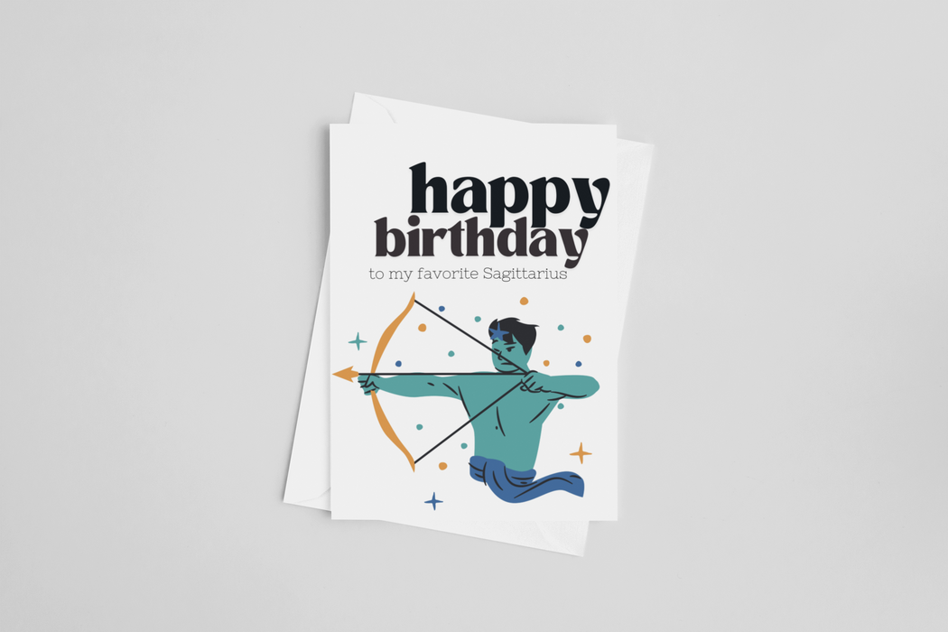 Happy Birthday Sagittarius Zodiac Greeting Card