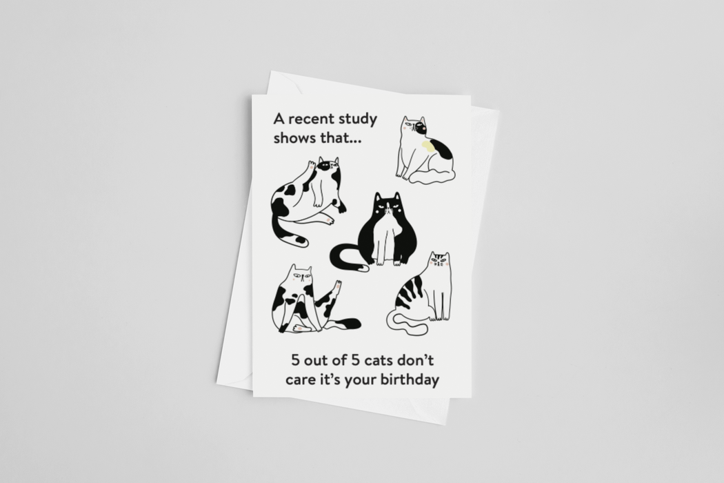 Cat Survey Birthday Greeting Card