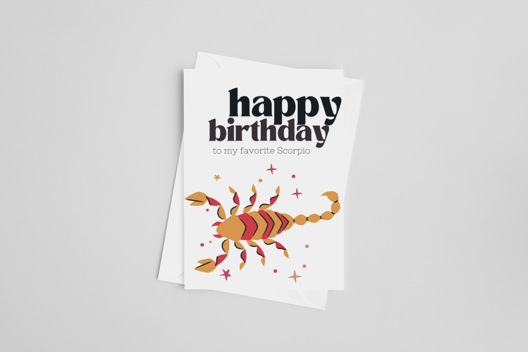 Happy Birthday Scorpio Zodiac Greeting Card