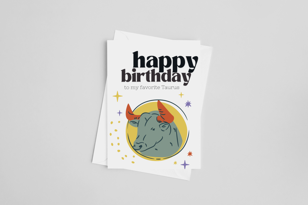 Happy Birthday Taurus Zodiac Greeting Card