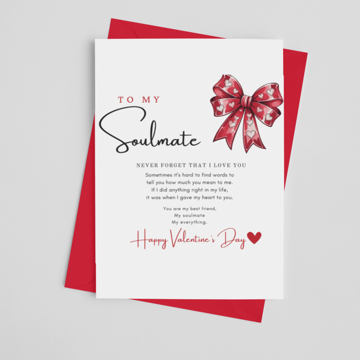 To My Soulmate - Valentine's Greeting Card