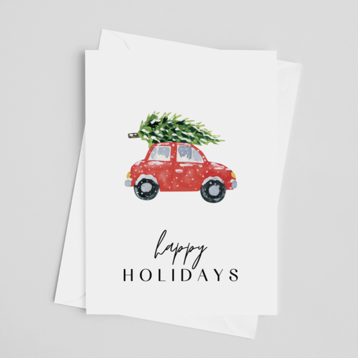 Happy Holiday Carrying Christmas Greeting Card