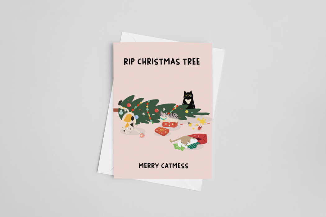 Catmess Christmas Greeting Card