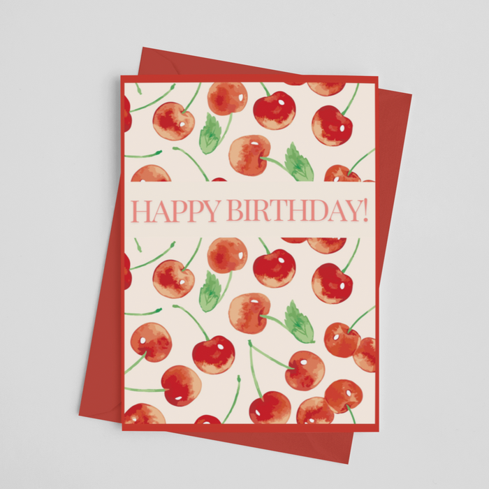 Happy Birthday Cherry Greeting Card