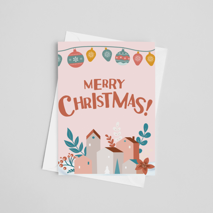 Festive Town Christmas Greetings Card