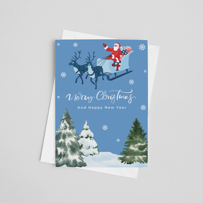 Snowy Santa Christmas Greeting Card