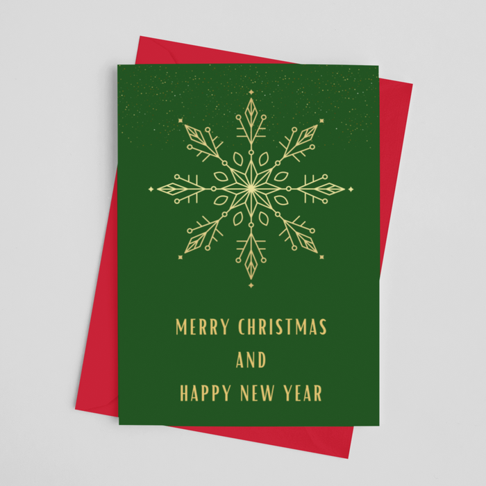 Gold Snowflake Christmas Greeting Card