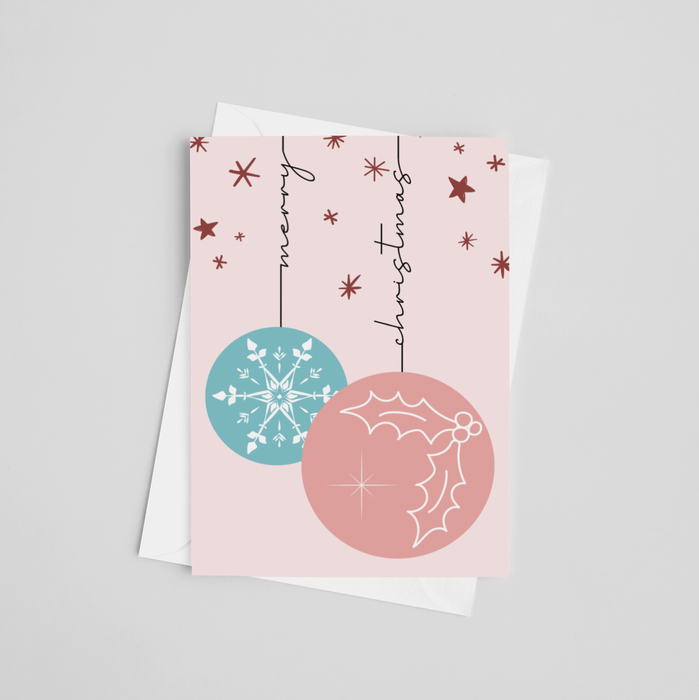 Pink Holiday Christmas Greeting Card