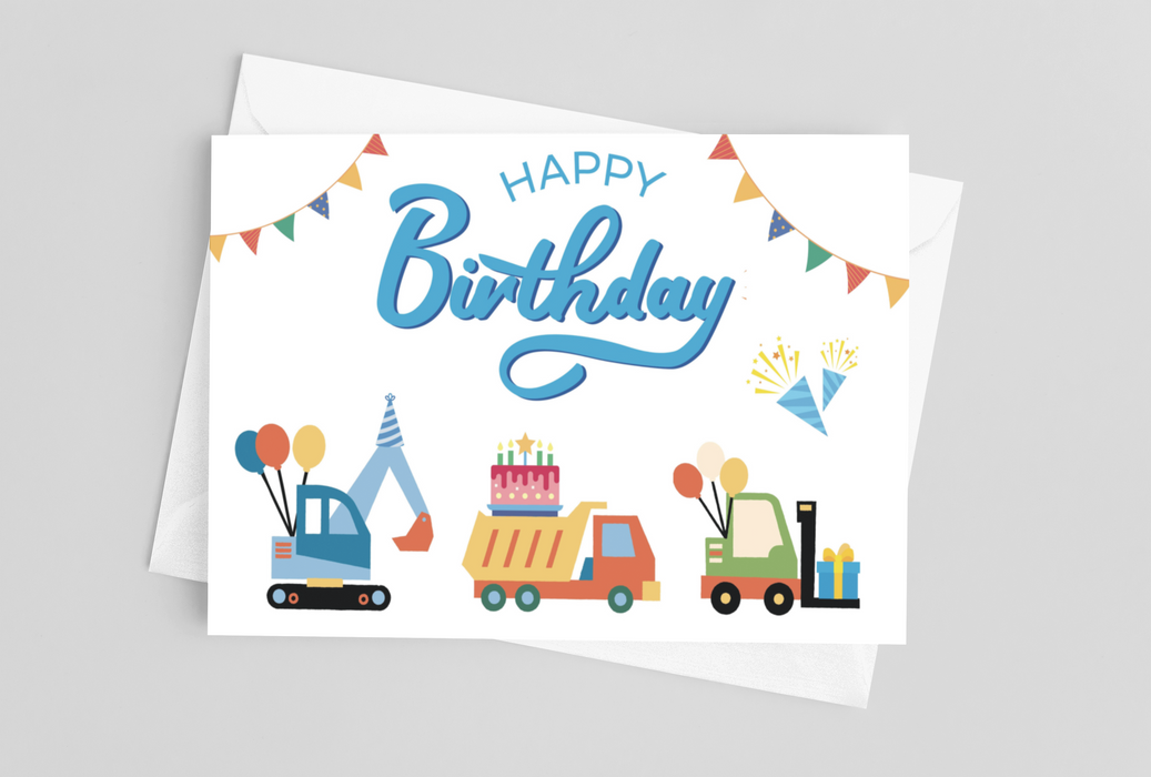 Happy Birthday Construction Greeting Card