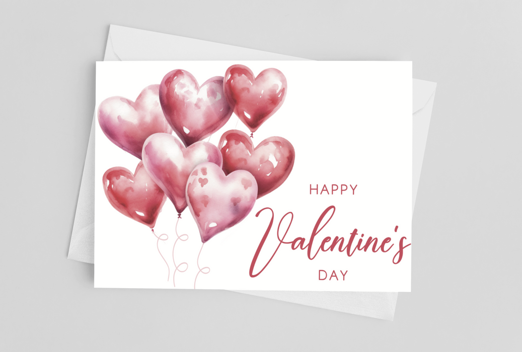 Heart Balloons - Valentine's Greeting Card