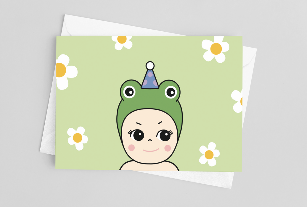 Angel Baby Frog Greeting Card