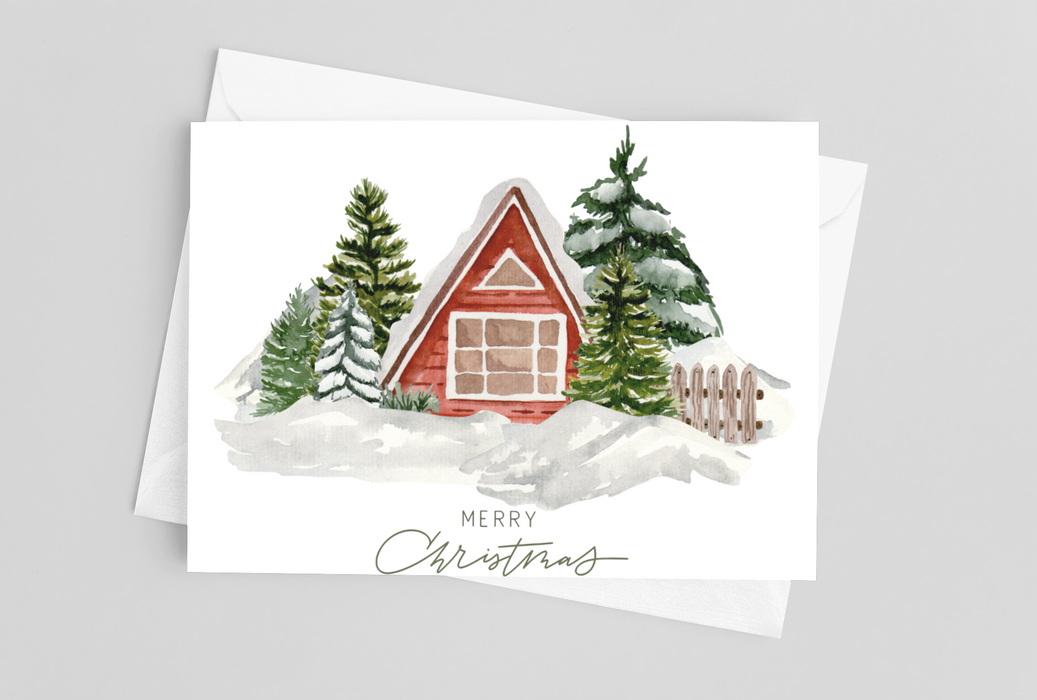 Snowy Vintage Haven Christmas Greeting Card