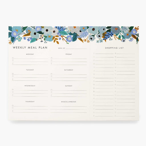 Garden Party Blue Meal Planner Notepad - LOCAL FIXTURE