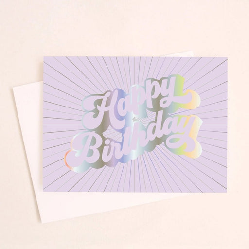 SUNSHINE STUDIOS CARDS Happy Birthday Rays Holographic Foil Card