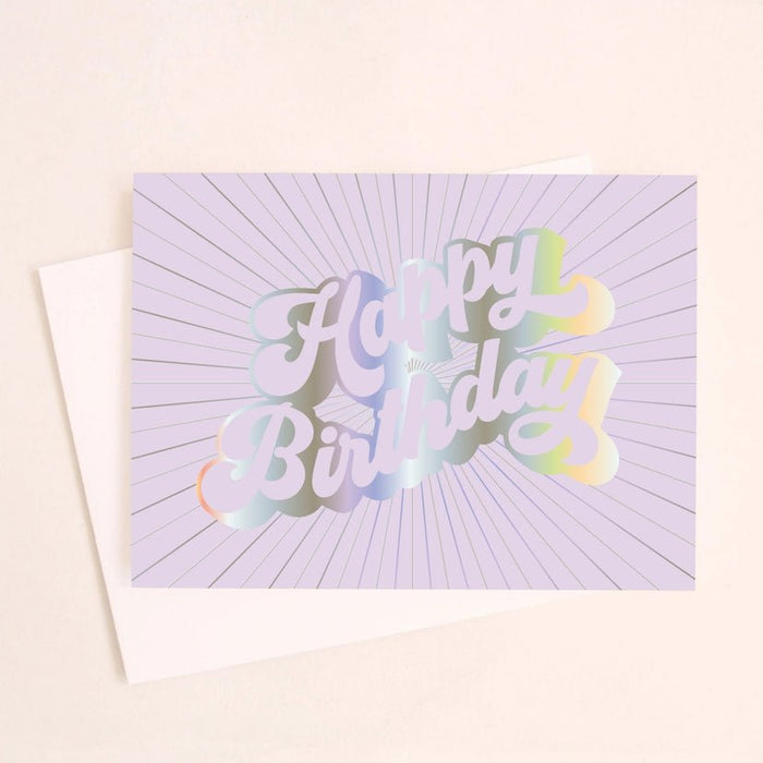 SUNSHINE STUDIOS CARDS Happy Birthday Rays Holographic Foil Card