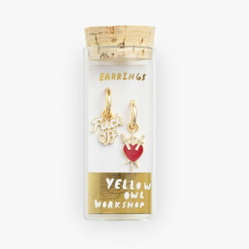 YELLOW OWL WORKSHOP ACCESSORIES F*ck Off & Heart Hoop Earrings