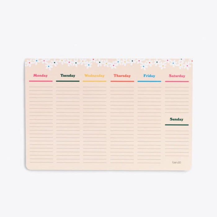 BAN.DO NOTEPAD Week-to-Week Mega Desk Notepad | Daisies